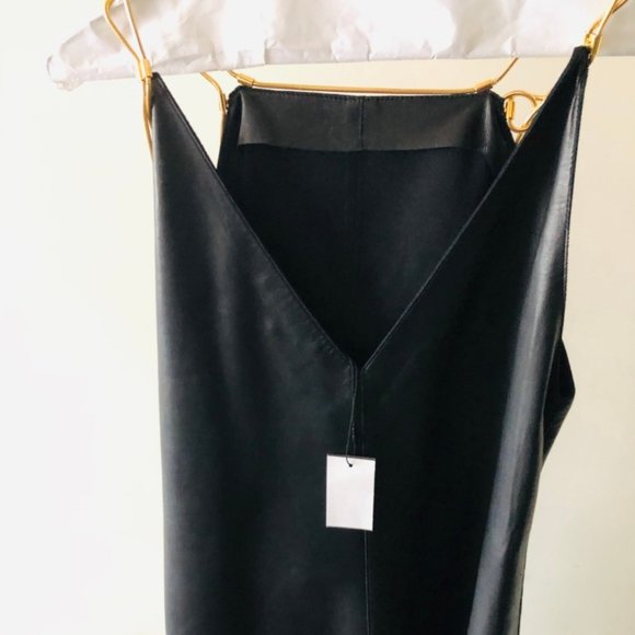 Alexis Black Leather Runway Cocktail Dress - Picture 2 of 8